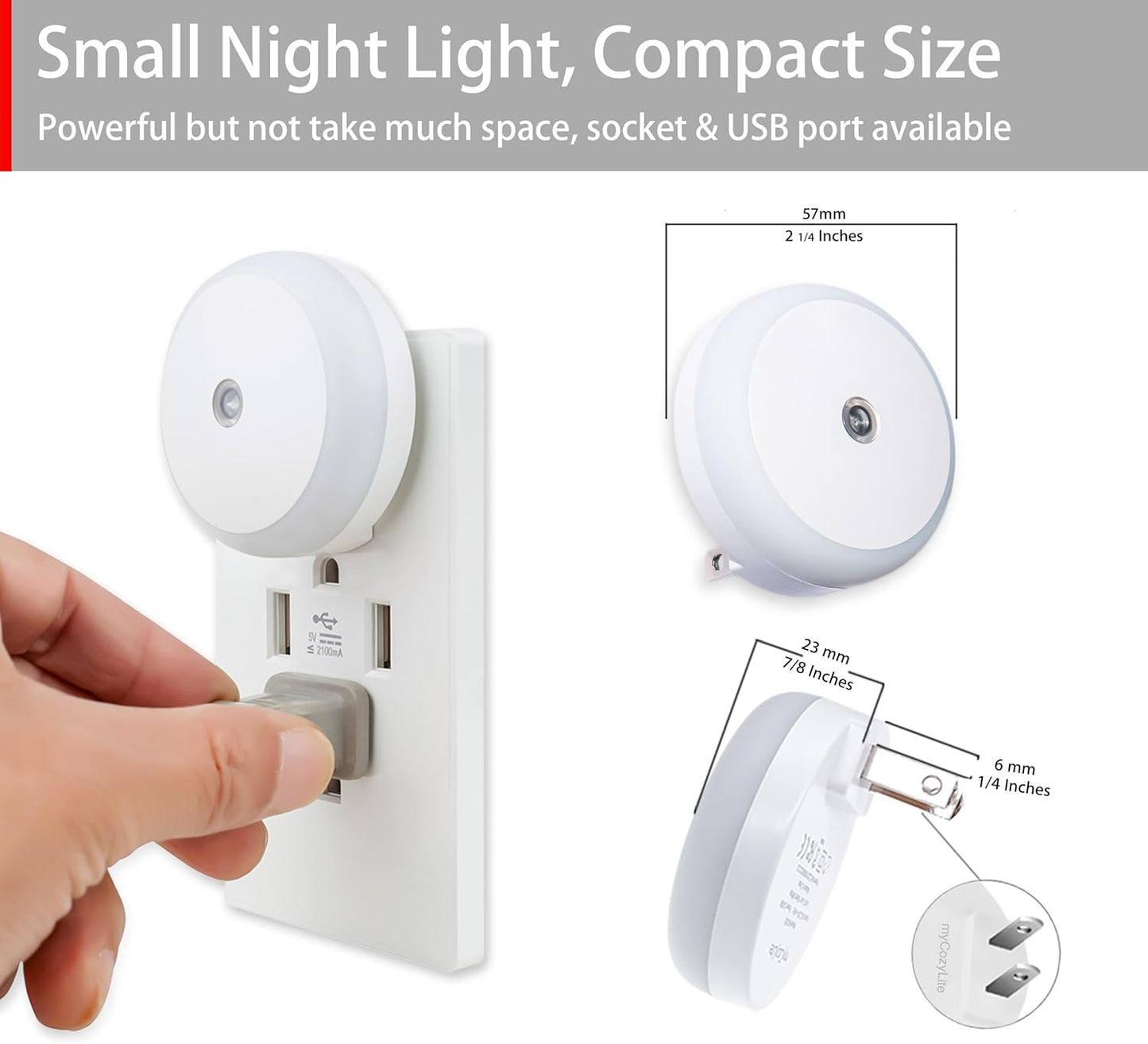 Red Night Light: Deep Sleep and Relaxation | 2-Pack | Dusk-to-Dawn Sensor | Ideal for Bedrooms