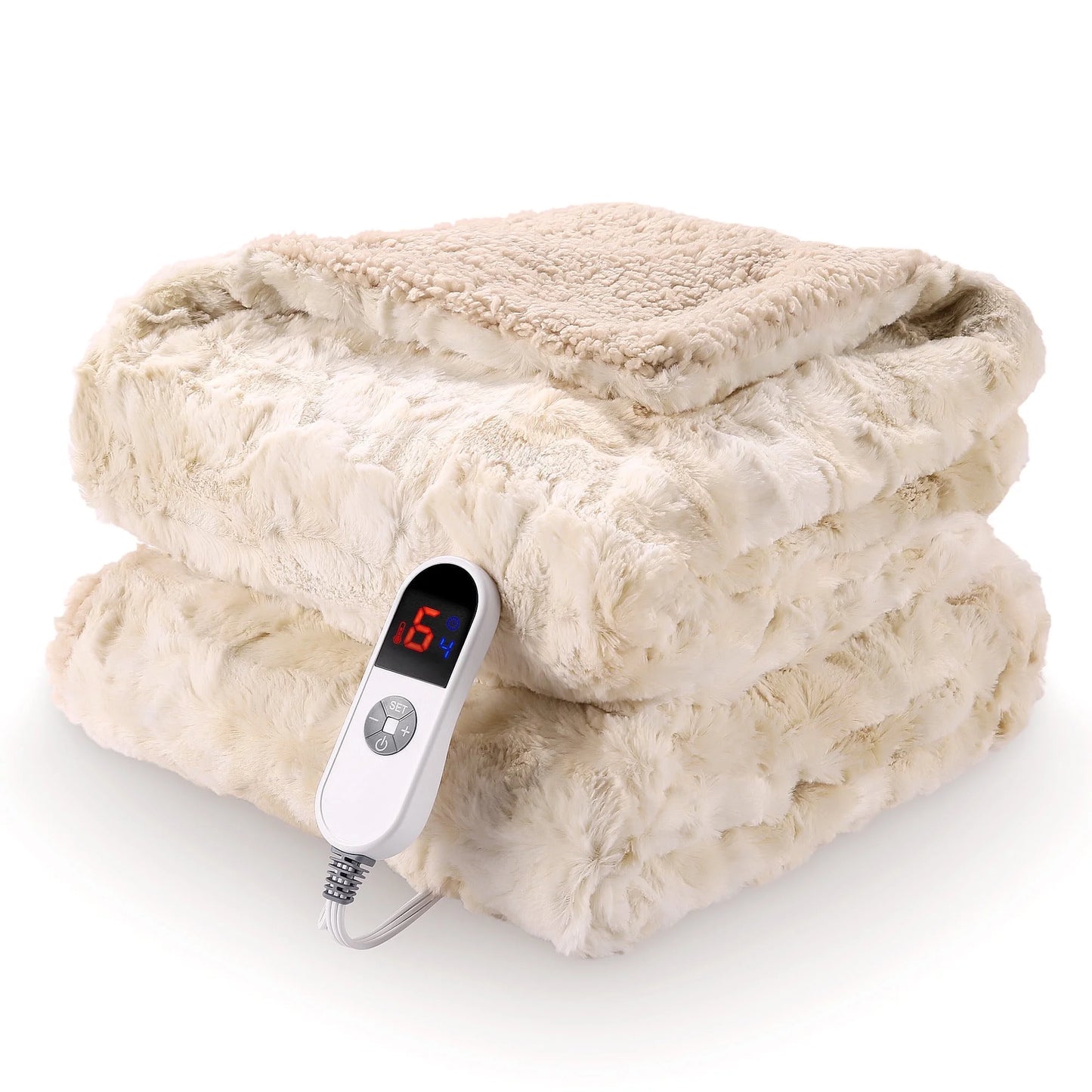 Premium Tie-Dye Electric Blanket - Plush Faux Fur | 50"x60" | 6 Heat Settings | LED Display | Machine Washable