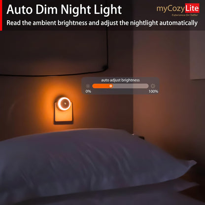 Red Night Light: Deep Sleep and Relaxation | 2-Pack | Dusk-to-Dawn Sensor | Ideal for Bedrooms