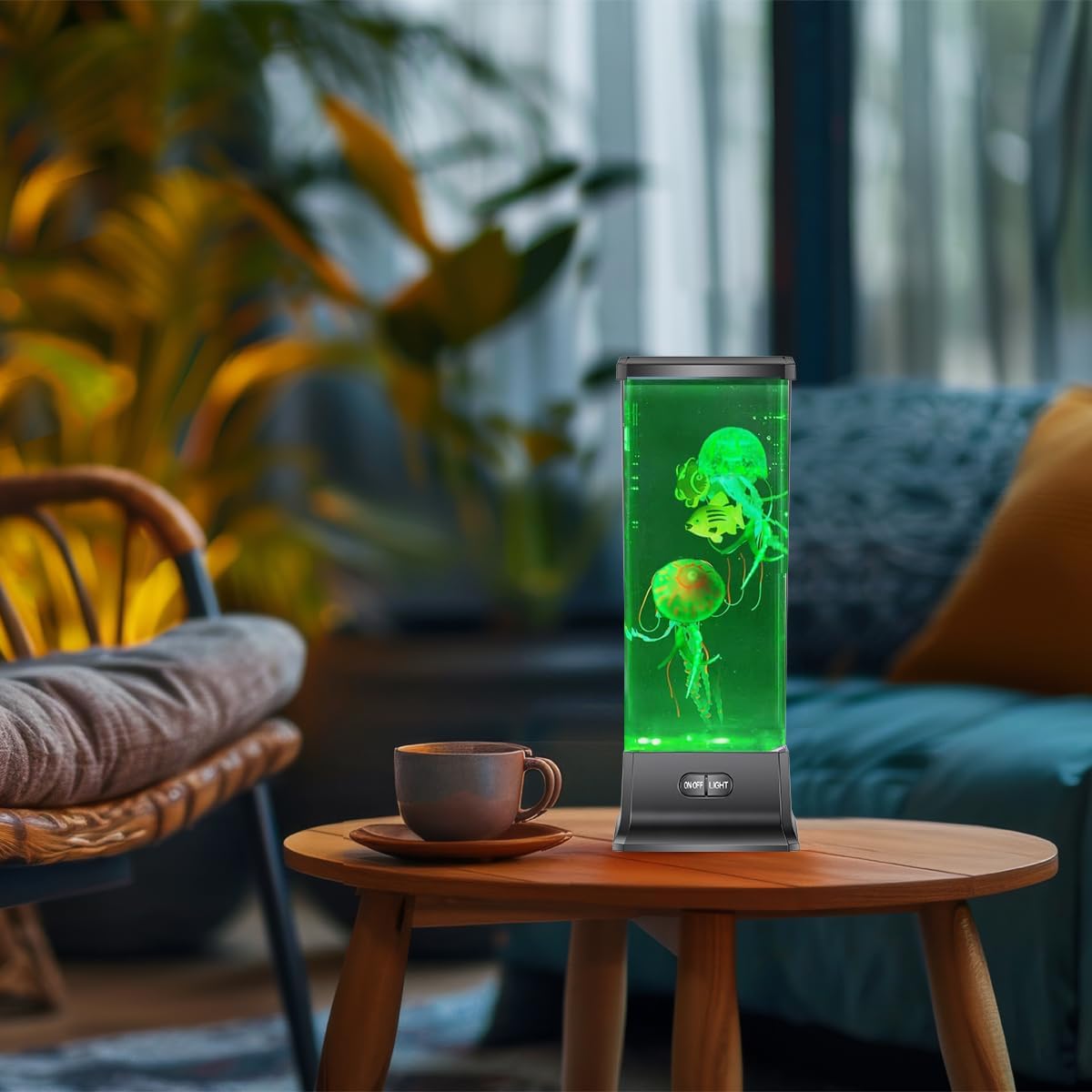       Jellyfish Mood Lamp: Color-Changing Relaxation Light (Black Base)