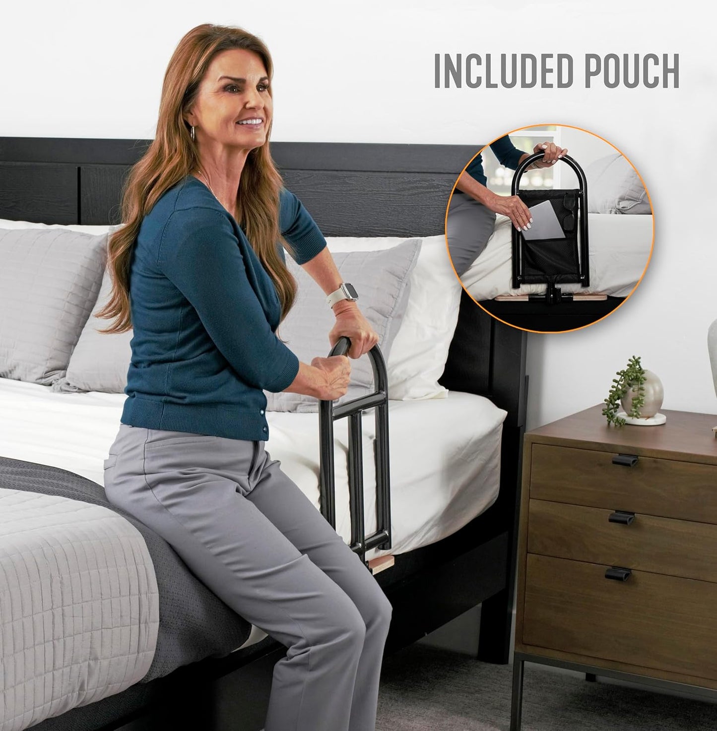 BedCane Bed Rail with Storage: Safe & Secure Bedside Support