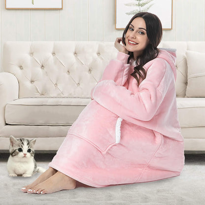 Indulge in Ultimate Comfort: The Oversized Sherpa Hoodie Blanket