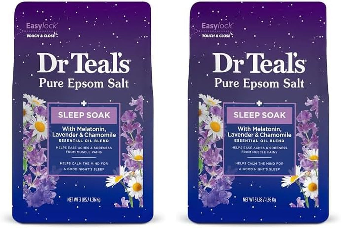 DreamDrift Elixir: Melatonin-Infused Epsom Salt Sleep Soak, 3 lb (Pack of 4)