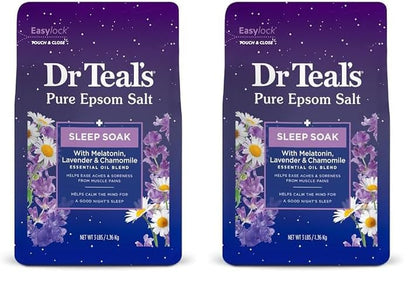 DreamDrift Elixir: Melatonin-Infused Epsom Salt Sleep Soak, 3 lb (Pack of 4)