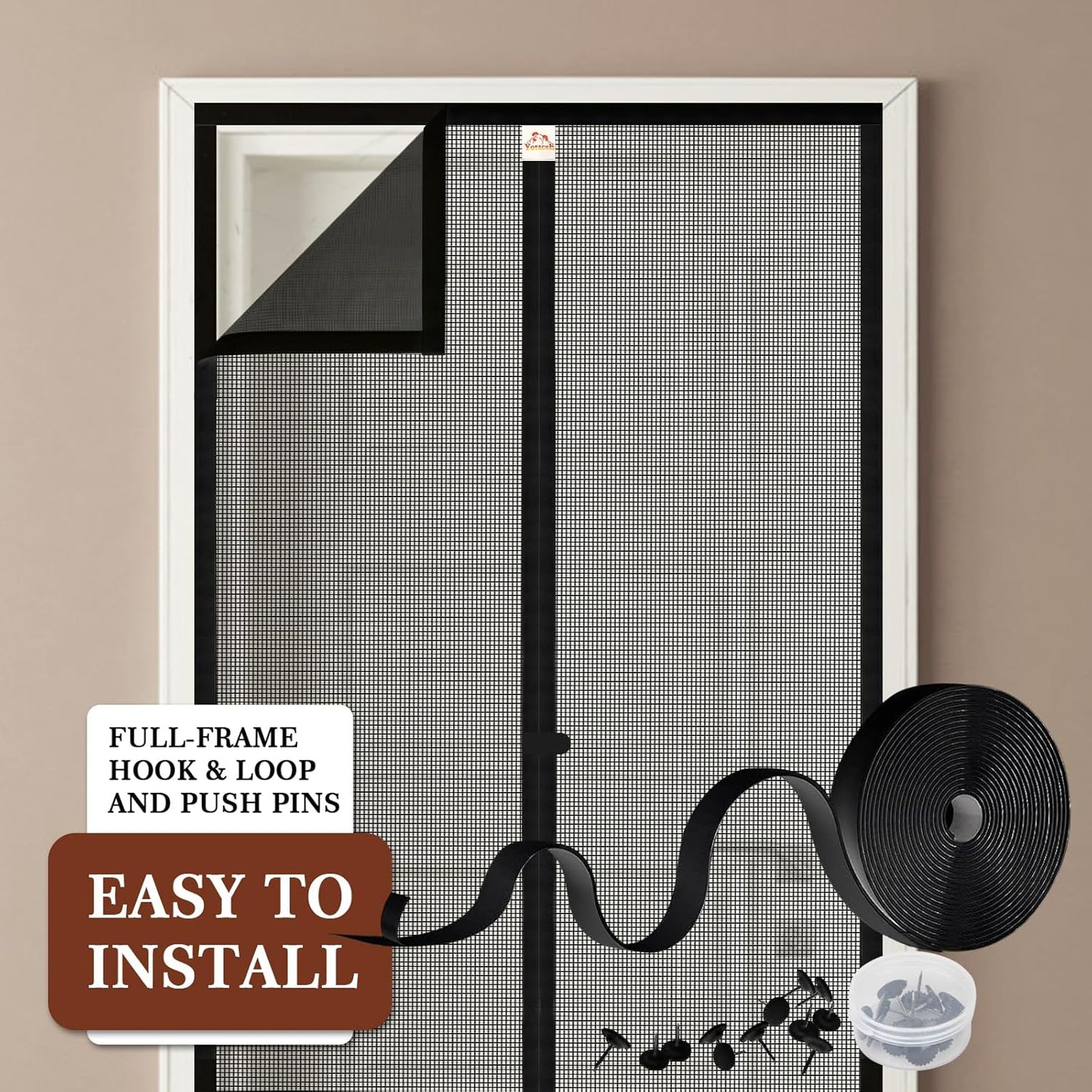 Magnetic Screen Door - 30" x 81" - Heavy Duty Mesh - Fits 28" x 80" Doors