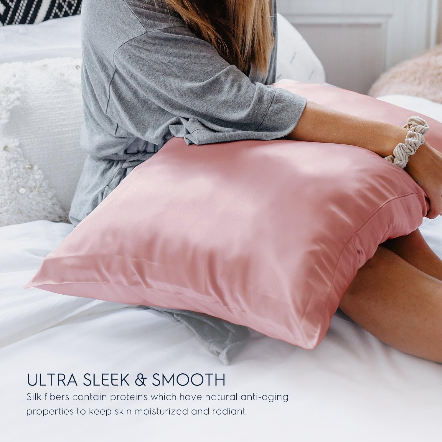 Luxury Misty Rose Pink Silk Pillowcase - 100% Pure Mulberry 6A Silk for Hair & Skin, Cooling & Organic