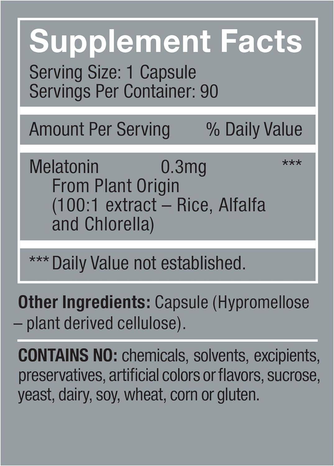 Herbatonin™ Natural Plant Melatonin Sleep Aid - Pure Plant-Sourced 0.3mg Supplement for Natural Sleep Support & Immune Health