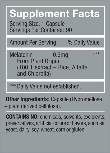 Herbatonin™ Natural Plant Melatonin Sleep Aid - Pure Plant-Sourced 0.3mg Supplement for Natural Sleep Support & Immune Health