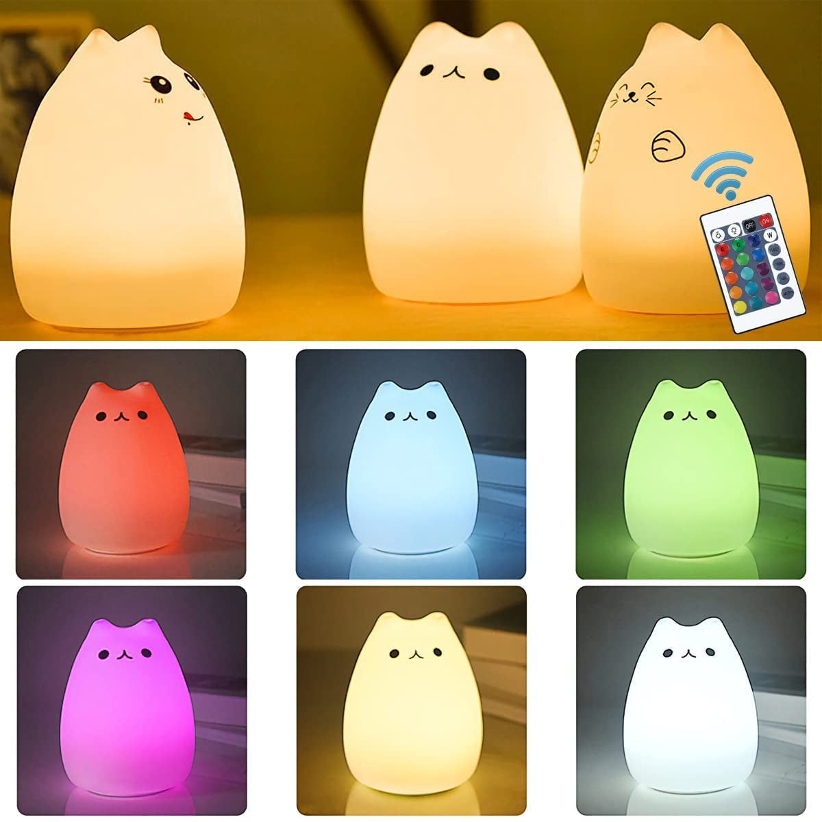 Glowy Kitty: Colorful Night Light for Kids