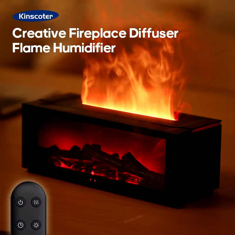 Cozy Fireplace Diffuser: Aromatherapy and Humidification