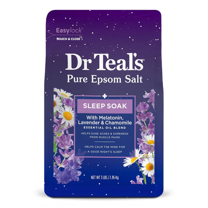 DreamDrift Elixir: Melatonin-Infused Epsom Salt Sleep Soak, 3 lb (Pack of 4)